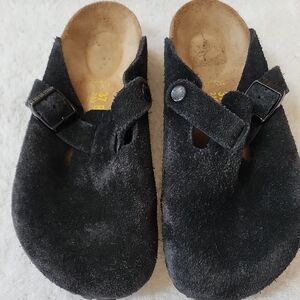 Birkenstock Women's Boston Suede Clogs Size 6 Preowned